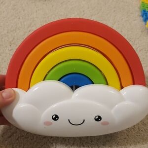 Rainbow Stacking Toy with Smiling Cloud Plays Music